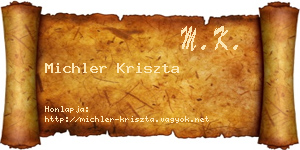Michler Kriszta névjegykártya